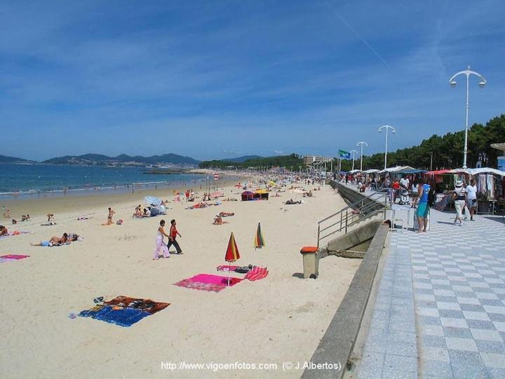 Apto. reformado primera línea playa de Samil, Vigo Exterior foto